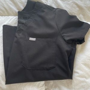 FIGS Katerina one pocket black scrub top